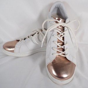 Los Angeles Street/Sketchers Woman's 10 White + Rose Gold Sneakers